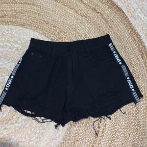 Black blue Jean shorts
